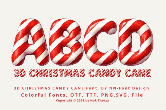 3d Christmas Candy Cane: A Sweet Typographic Treat
