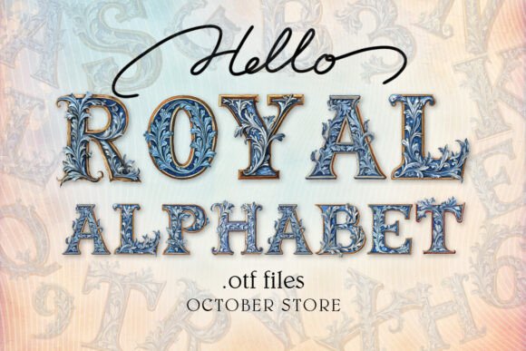 Blue Royal Alphabet: Elevating Your Design with Regal Typography