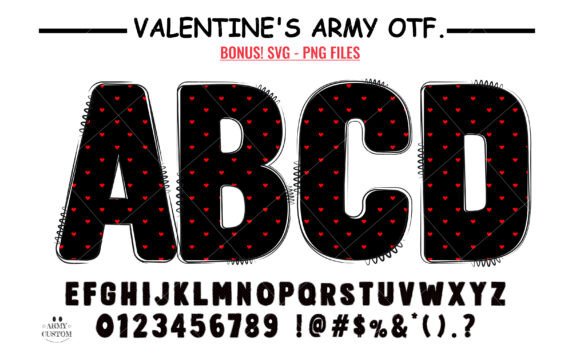 Crafting Affection with the Valentine's Army Heart Font