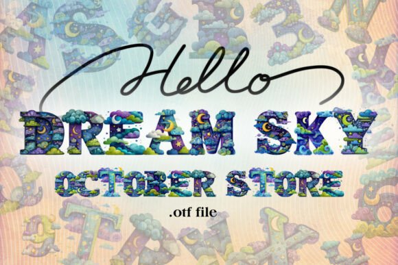 Dream Night Sky Alphabet: A Celestial Hand-Drawn Typeface