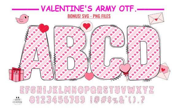 Exploring Love Valentine's Army Diagonal Font