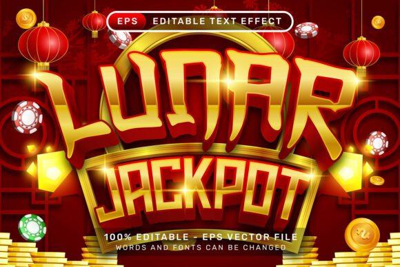 Lunar Jackpot 3d Text Effect: A Festive Design Asset