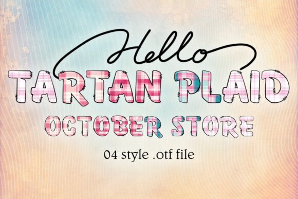 Pink Tartan Plaid: A Festive Font for Cozy Designs