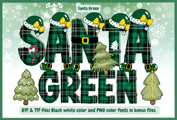 Santa Green: A Festive Plaid Font for Holiday Designs