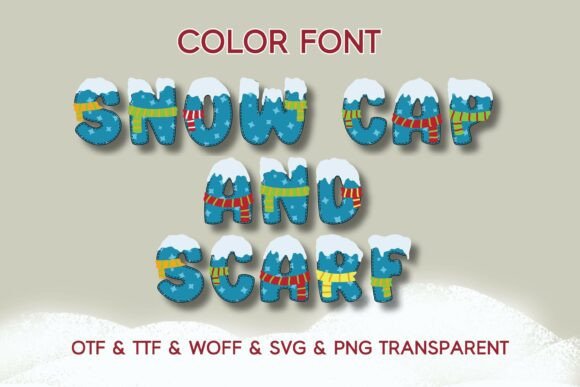 Snow Cap and Scarf: A Festive Color Font for Your Designs