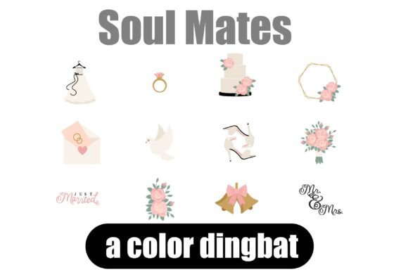 Soul Mates Color: A Dingbat Font for Wedding-Inspired Design