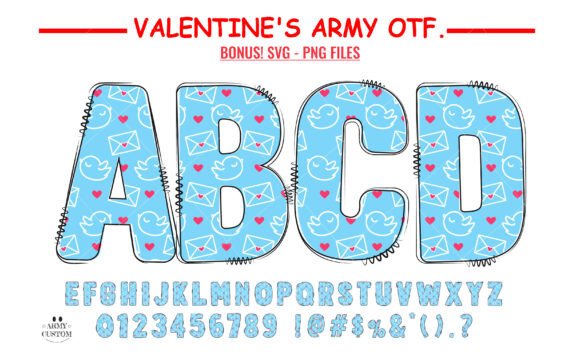 Valentine’s Army Bird Alphabet: A Font That Speaks the Language of Love